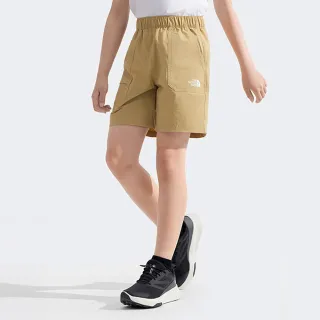 【The North Face】北面兒童卡其色UPF防曬短褲｜8C0KLK5(抗UV/涼感科技)
