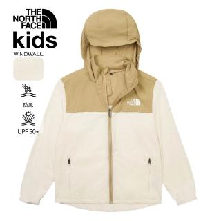 【The North Face 官方旗艦】北面兒童卡其色UPF防曬防風外套｜87ZEROR(抗UV/涼感科技)