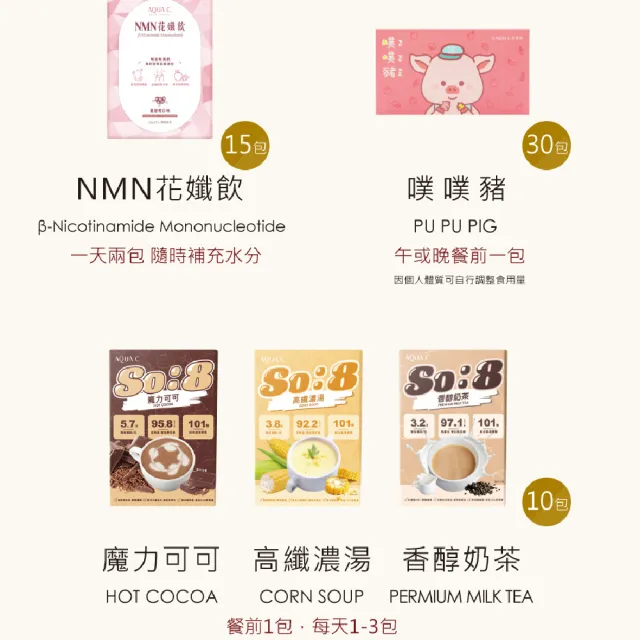【AQUA C. 花漾皙】So:8 香醇奶茶(營養飽足 代餐首選 膳食纖維 10包/盒 奶素可食)