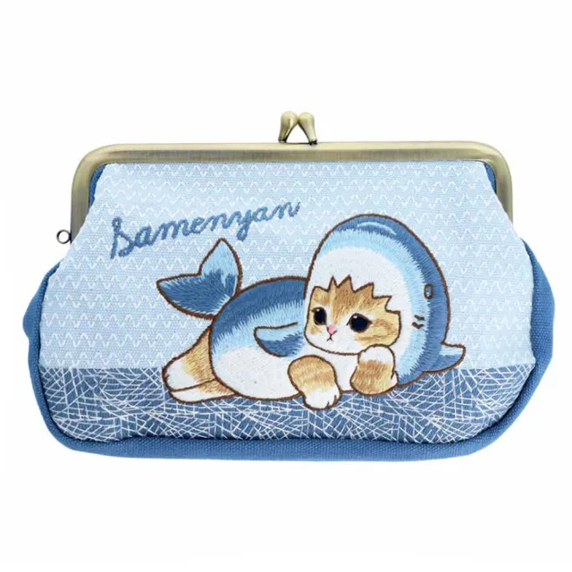 【sun-star】mofusand 貓福珊迪 榻榻米刺繡口金包 化妝包 鯊魚貓咪