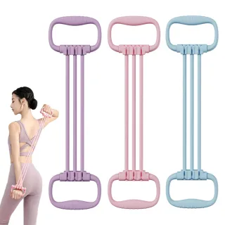 【YORI 優里】六管拉力器(可調節 拉力帶 不怕斷 健身彈力帶女 開背拉力帶 瑜珈帶 擴胸器 開肩拉力繩 練背)