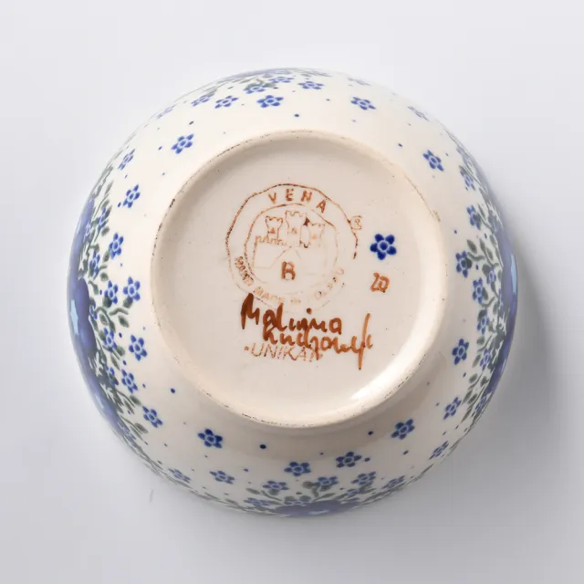【美學生活 波蘭陶】波蘭陶 Vena  沙拉碗 餐碗 湯碗 13.5cm 波蘭手工製(青花涼夏系列)