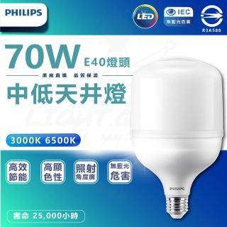 【Philips 飛利浦】5入組 70W 中低天井燈泡 E40 高亮度燈泡 廠房燈泡 工廠燈泡(白光/黃光)