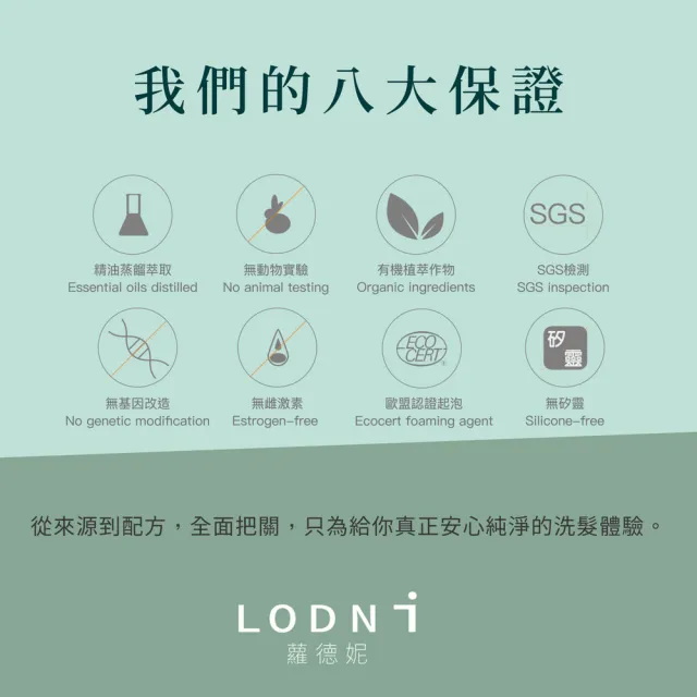 【LODNI 蘿德妮】青檸艾草淨化洗髮精1000mL(油性頭皮適用)