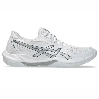 【asics 亞瑟士】Gel-rocket 12 男女 排球鞋 穩定 包覆 回彈 白 銀(1072A119-101)