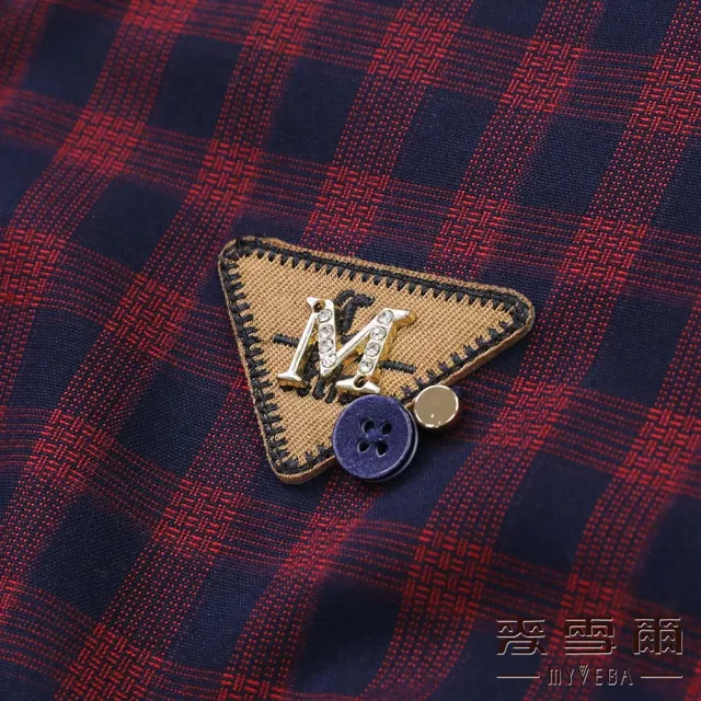 【MYVEGA 麥雪爾】格紋造型M字鑽外套-紅(新年紅色開運穿搭)