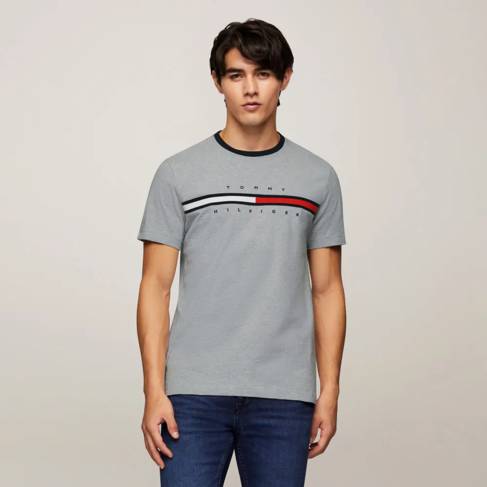 【TOMMY HILFIGER】官方旗艦館 Tino 圓領 T 恤_灰色