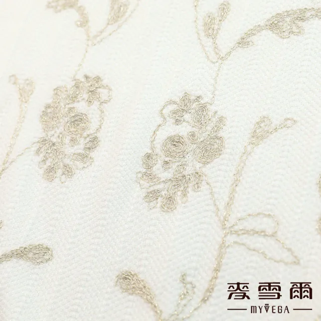 【MYVEGA 麥雪爾】天絲金蔥花卉刺繡針織上衣-白
