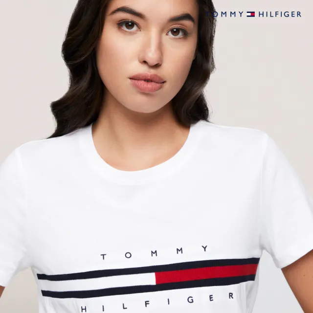 【TOMMY HILFIGER】官方旗艦館 旗幟標誌圖案 T恤_白色