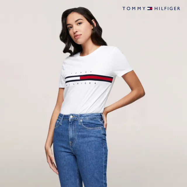 【TOMMY HILFIGER】官方旗艦館 旗幟標誌圖案 T恤_白色