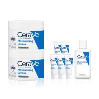 【CeraVe 適樂膚】momo限定雙星組★長效潤澤修護霜340g*2(臉部身體乳霜)
