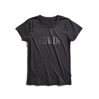 【EDWIN】女裝 涼感圓領短袖T恤(黑色)