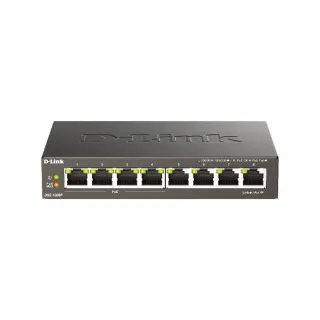 【D-Link】DGS-1008P 8埠port 1000M Gigabit超高速乙太網路桌上型無網管壁掛金屬PoE交換器GE switch Hub