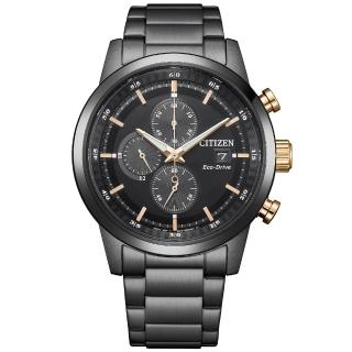 【CITIZEN 星辰】Chronograph系列 光動能三眼計時腕錶/43mm(CA0746-85E)