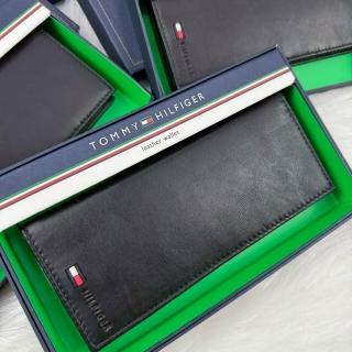 【TOMMY HILFIGER】TOMMY 長夾 湯米 無零錢袋 平輸品 黑色 防盜RFID 皮夾 品牌皮夾(長夾 皮夾 防盜)