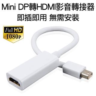 【Arum】Mini DP轉HDMI影音轉接線 1080P高畫質公轉母轉接器(Mini DisplayPort to HDMI公對母訊號轉接頭 白色)