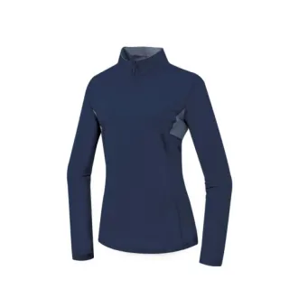 【Mountneer 山林】女 透氣排汗長袖上衣《深藍》51P48/立領排汗衣/夏季長袖/防曬衣/登山