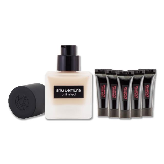 【Shu uemura 植村秀】無極限超持久輕粉底 35ML + 無極限養肌彈嫩霜 5ML x 5〈專櫃公司貨〉