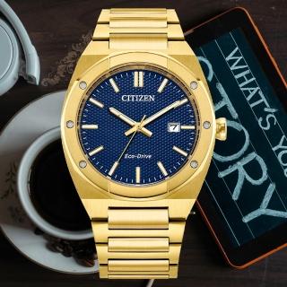 【CITIZEN 星辰】GENTS 都市型男光動能時尚男錶-藍x金/40mm(BM7662-59L)母親節 禮物