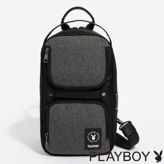【PLAYBOY】直立單肩背包 Explore系列(灰色)