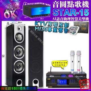 【音圓】STAR-15+BMB DAR-350HD4+YAKO A-803+MIPRO MR-198(卡拉OK組合/音響設備)