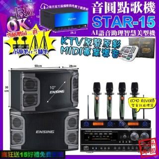 【音圓】STAR-15+NaGaSaKi DSP-X1BT+ENSING EX-250+YAKO AD-100X2(卡拉OK組合/音響設備)