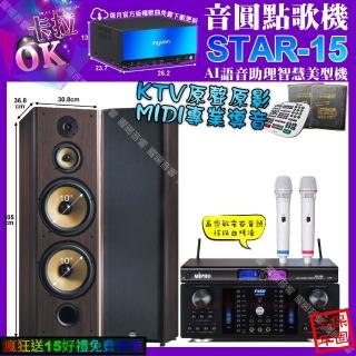 【音圓】STAR-15+FNSD HR-2502N+FNSD SP-903N+MIPRPO MR-198(卡拉OK組合/音響設備)