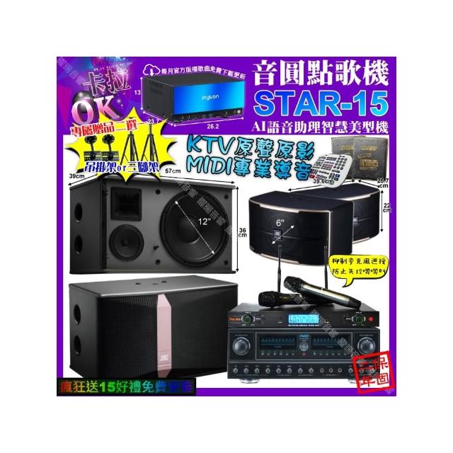 【音圓】STAR-15+FNSD FN-818NR+JBL Ki512+PASION6+YAKO AD-300U(卡拉OK組合/音響設備)