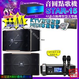 【音圓】STAR-15+ENSING Pro3 數位 含無線麥克風2支+JBL PASION12(卡拉OK組合/音響設備)