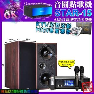 【音圓】STAR-15+ENSING Pro3 數位 含無線麥克風2支+JCT M-808(卡拉OK組合/音響設備)