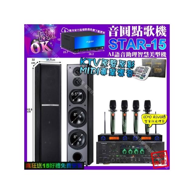 【音圓】STAR-15+PYRAMID AK-900+TDF M-6+YAKO AD-100X2(卡拉OK組合/音響設備)