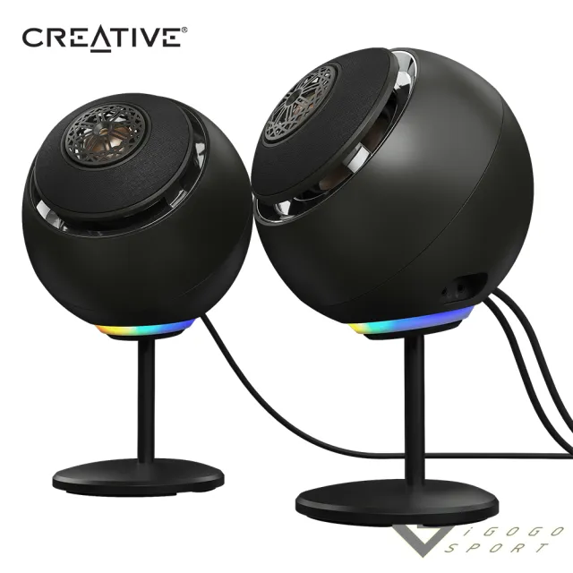 【Creative】Pebble Nova 2.0 聲道桌上型無線藍牙喇叭(同軸設計 重低音 65W PD RGB 大單體)