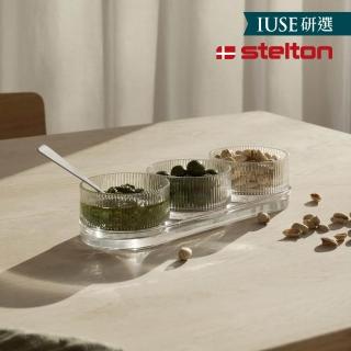 【IUSE】丹麥 Stelton Pilastro玻璃前菜4件套組(北歐/線條/玻璃器皿/盤)