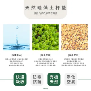 【收納王妃】反派軟式珪藻土方形杯墊10*10cm 迪士尼 杯墊 反派公主 防水墊(2入/組)