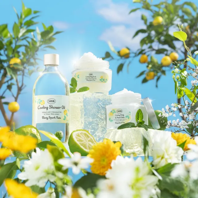 【SABON】官方直營 沁柚莫西多三部曲限量組(沐浴油500ml+身體磨砂膏320g+保濕護手身體凝凍200ml)