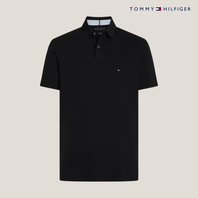 【TOMMY HILFIGER】官方旗艦館 彈力標準版型 Polo 衫_黑色