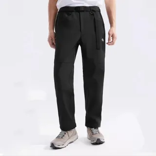【The North Face 官方旗艦】北面男款黑色DWR防潑水附腰帶戶外徒步長褲｜89ZKJK3