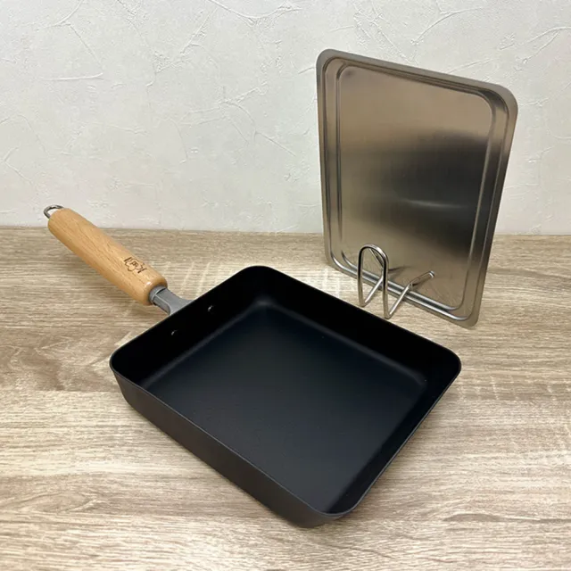 日本TAKUMI】匠鐵製玉子燒鍋-中型+不鏽鋼玉子燒蓋(日本製) - momo購物