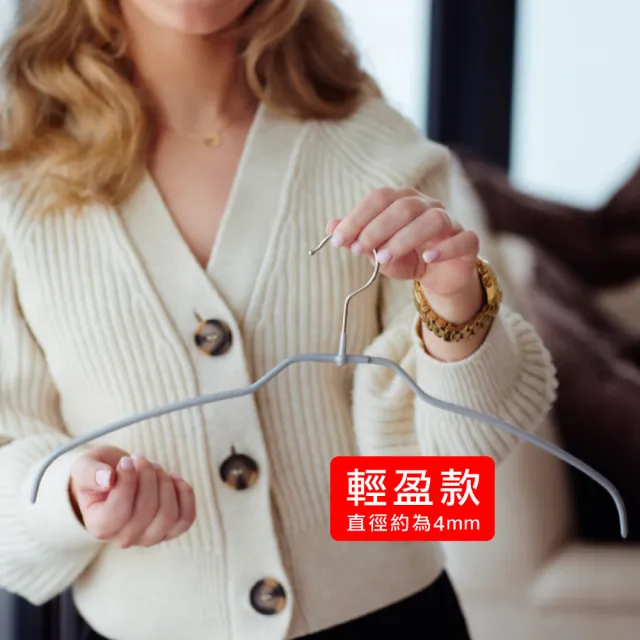 【MAWA】德國原裝進口時尚極簡多功能止滑無痕衣架42cm/20入 黑