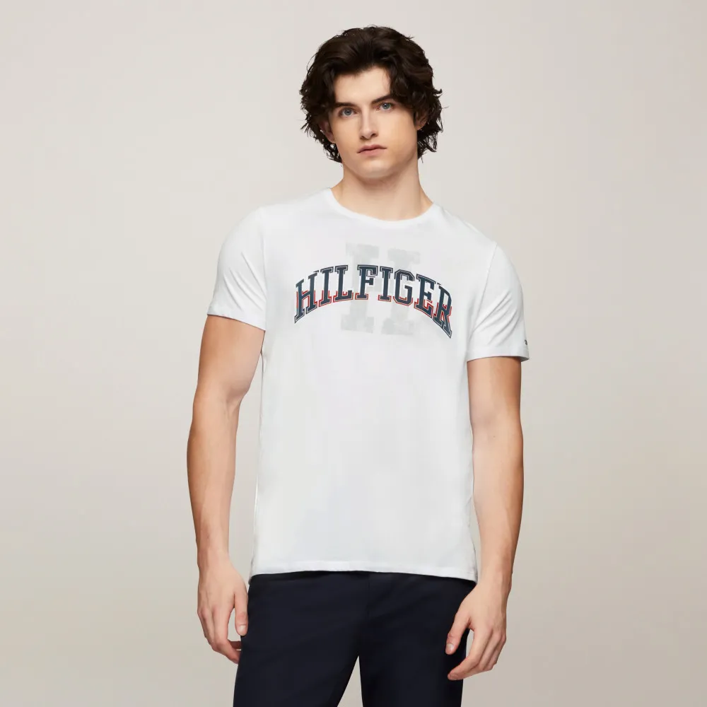 【TOMMY HILFIGER】官方旗艦館 Frederick Hilfiger印花T恤_白色