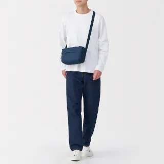 【MUJI 無印良品】撥水加工附背面口袋肩背包(墨灰 黑色 淺米 薰衣草紫 深摩卡棕 淺深藍)