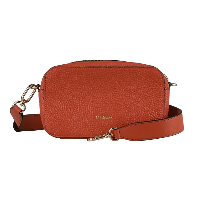【FURLA 芙拉】FURLA Primula拉鍊斜背雙面包(迷你/肉桂紅)
