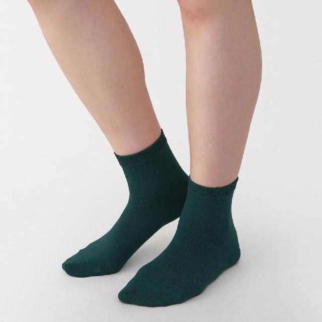 【MUJI 無印良品】女足口柔軟舒適直角短襪(共11色)