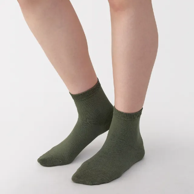 【MUJI 無印良品】女足口柔軟舒適直角短襪(共11色)