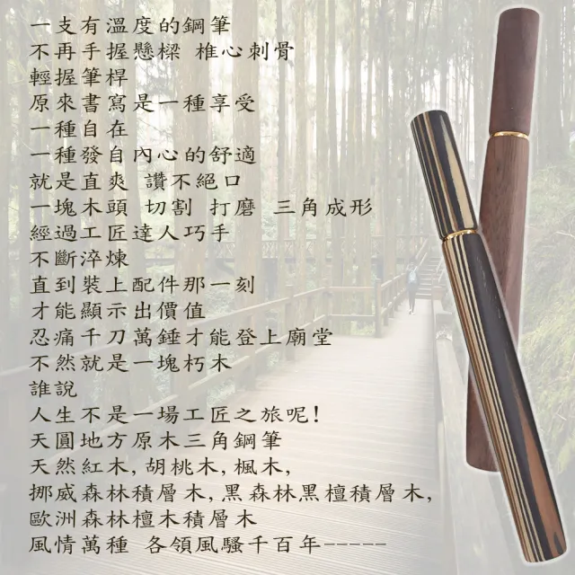 【DT&CREATION】天圓地方原木三角鋼筆(原木/積層木 鋼筆 送禮 自用)