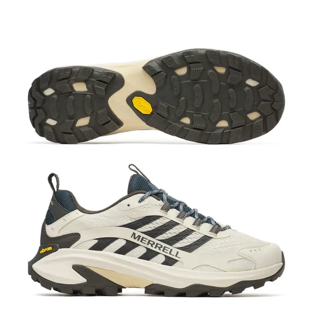 【MERRELL】MOAB SPEED 2 男款 登山鞋 健行鞋(ML038333 黃綠 粉灰丈青 戶外鞋 登山 越野 黃金大底)