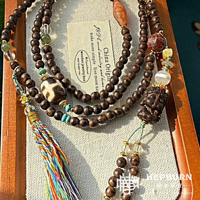 【赫本珠寶】設計款-精雕度母一線沉香項鍊手鍊