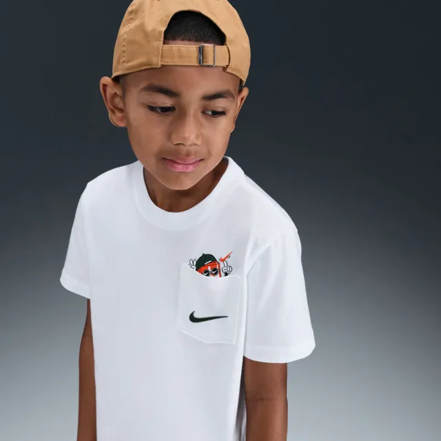 【NIKE 耐吉】短袖上衣 童裝 大童 男女童 K NSW TEE BOXY PKT 白 HV5225-100