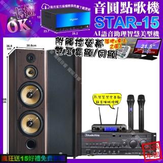 【音圓】STAR-15+觸控螢幕+AudioKing PRO-X6+FNSD SP-903N+JBL VM-300(卡拉OK組合/音響設備)