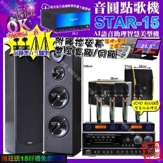 【音圓】STAR-15+觸控螢幕+NaGaSaKi DSP-X1BT+Pianor PA-983+OK-600+YAKO AD-100X2(卡拉OK組合/音響設備)